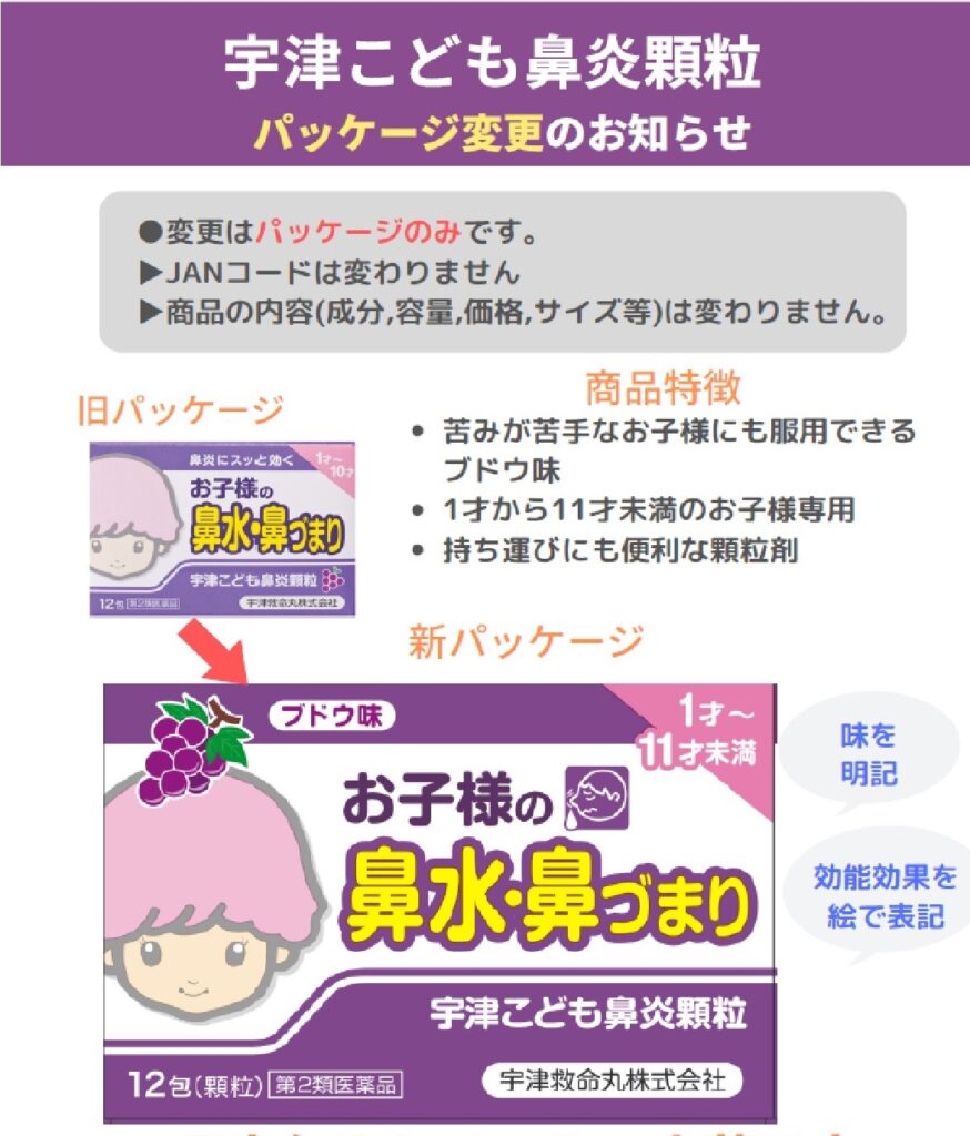 パッケージ変更のお知らせ